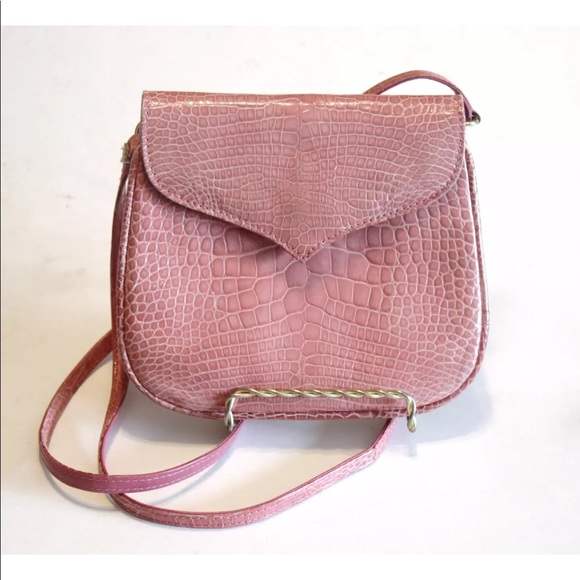 LANA MARKS PINK CROCODILE BAG - Picture 1 of 8